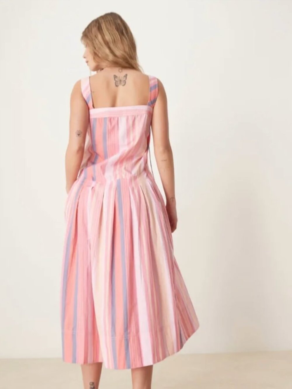 Free People Primavera Stripe Drop waist Sun dress XS NWOT $149 - Picture 9 of 11